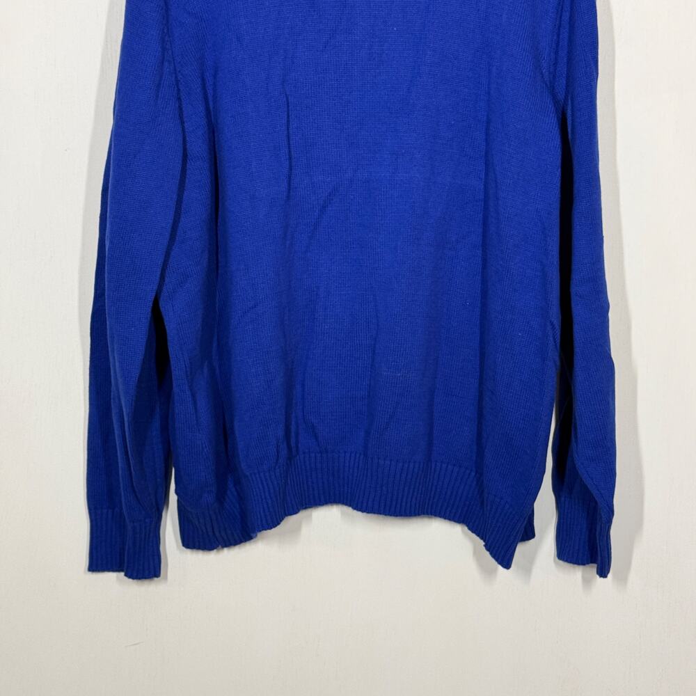 Karen Scott Cable Knit Sweater NWT Womens Size 2X Blue 1/4 Zip Mock Neck Preppy - Picture 7 of 9